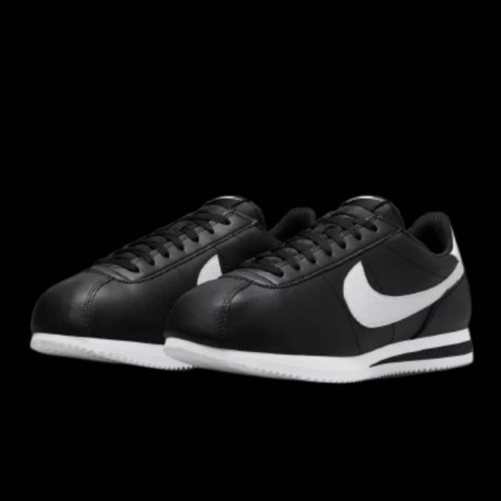 Nike Cortez Low Leather Mens Size 9.5 Black White
